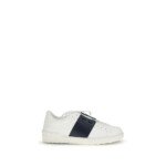 Valentino Garavani Black Calf Leather Bos Taurus Low Top Sneakers