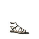 Valentino Garavani Black Calf Leather Bos Taurus Flat Sandals - Image 2