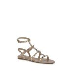 Valentino Garavani Beige Calf Leather Bos Taurus Flat Sandals - Image 2