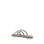 Valentino Garavani Beige Calf Leather Bos Taurus Flat Sandals - Image 3