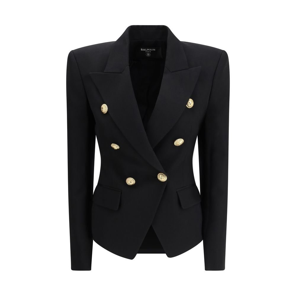 10063422.jpeg Balmain Black Wool Jackets And Coat - Image 1