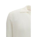 Brunello Cucinelli White Cotton Polo Shirt - Image 3