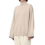 Brunello Cucinelli Beige Cashmere Sweater - Image 2