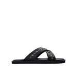 Jimmy Choo Black Calfskin Strap-On Sandals