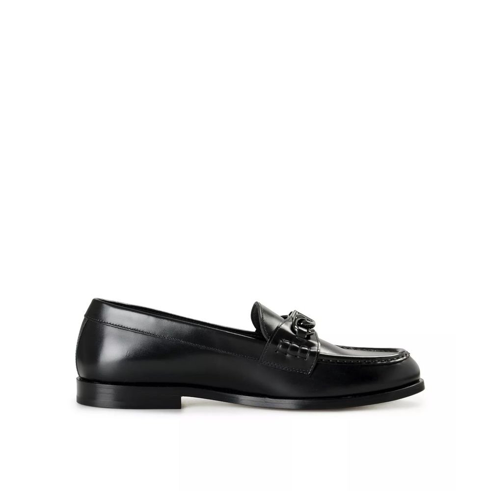 10087545.jpeg Valentino Garavani Black Leather Slip-On Loafers - Image 1