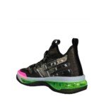 Valentino Garavani Black Fabric Athletic Sneakers - Image 3