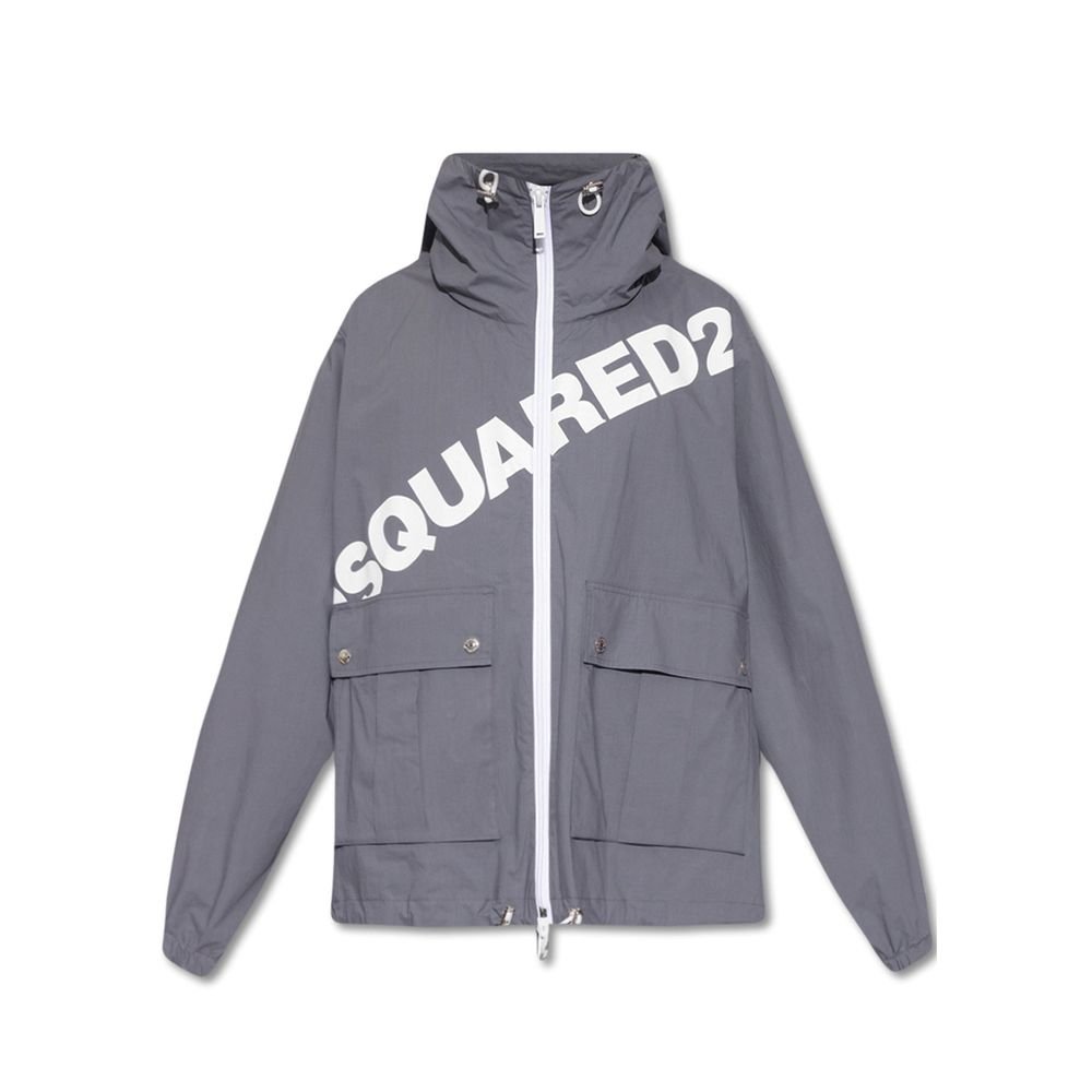 10088043.jpeg Dsquared² Gray Cotton Shell Jacket - Image 1