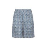 Fendi Blue Silk Short And Mini Shorts