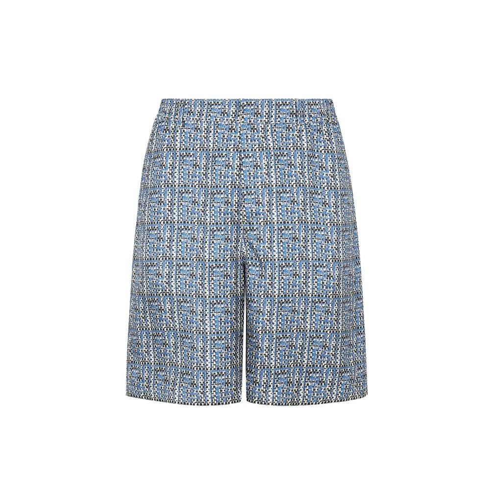 10088166.jpeg Fendi Blue Silk Short And Mini Shorts - Image 1