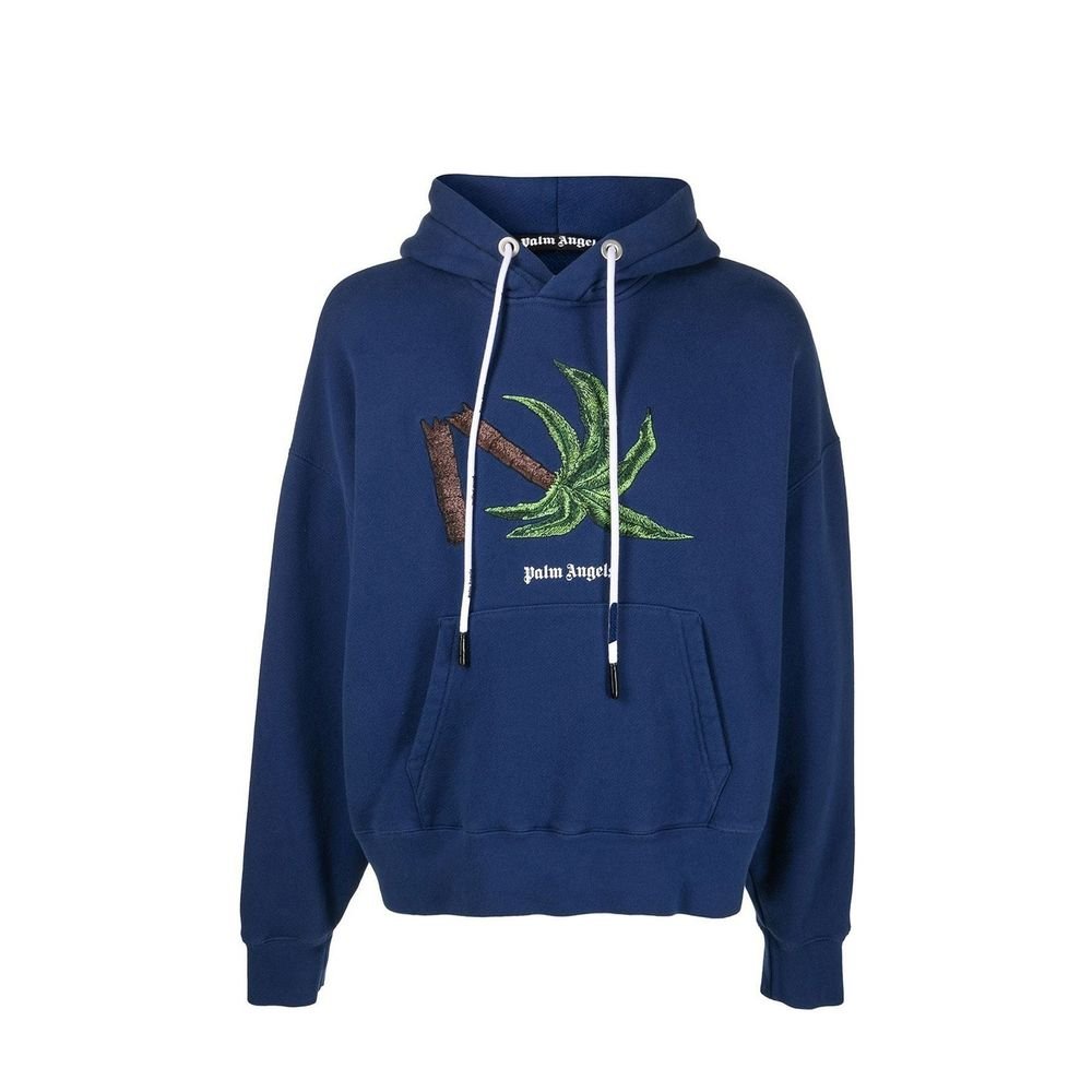 10089085.jpeg Palm Angels Blue Cotton Sweatshirt - Image 1