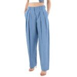 Stella McCartney Blue Linen Casual Pants - Image 2