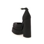 Versace Black Silk Platform Pumps - Image 3