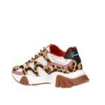 Versace Beige Leather Chunky Sneakers - Image 3