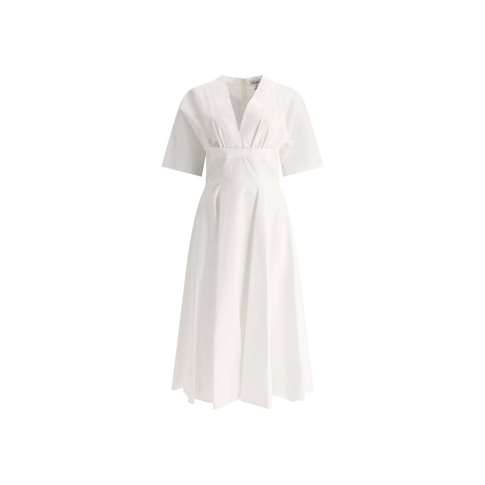 10089844.jpeg Alaïa White Cotton Casual Dress - Image 1
