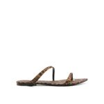 Saint Laurent Brown Fabric Flat Sandals
