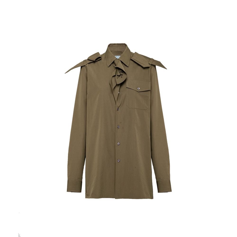 10090795.jpeg Prada Bicolor Cotton Dress Shirt - Image 1