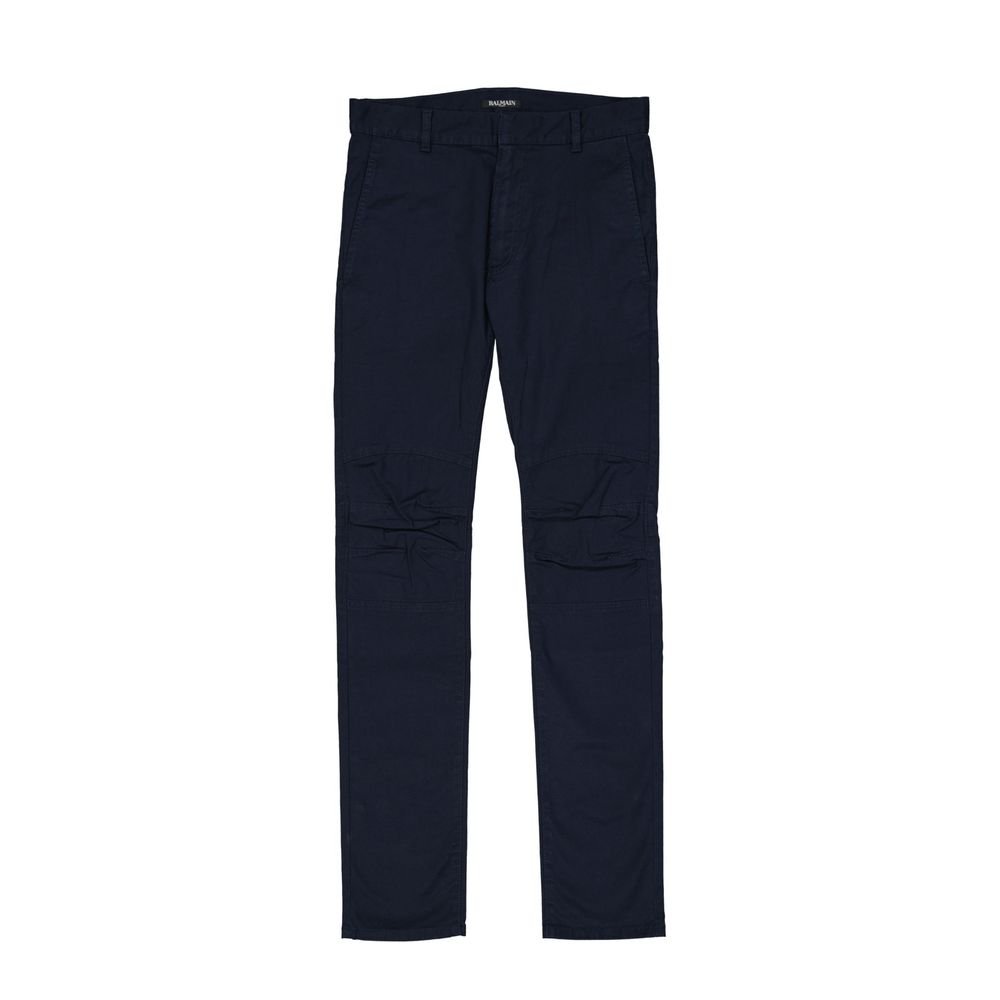 10091039.jpeg Balmain Blue Cotton Casual Pants - Image 1