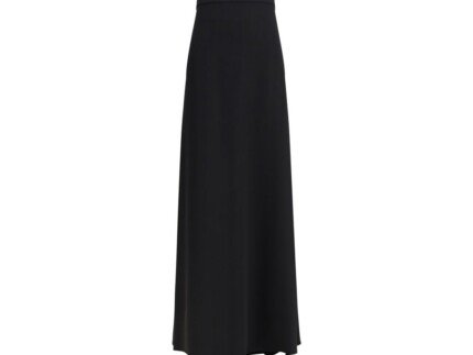 Valentino Black Silk Long Skirt