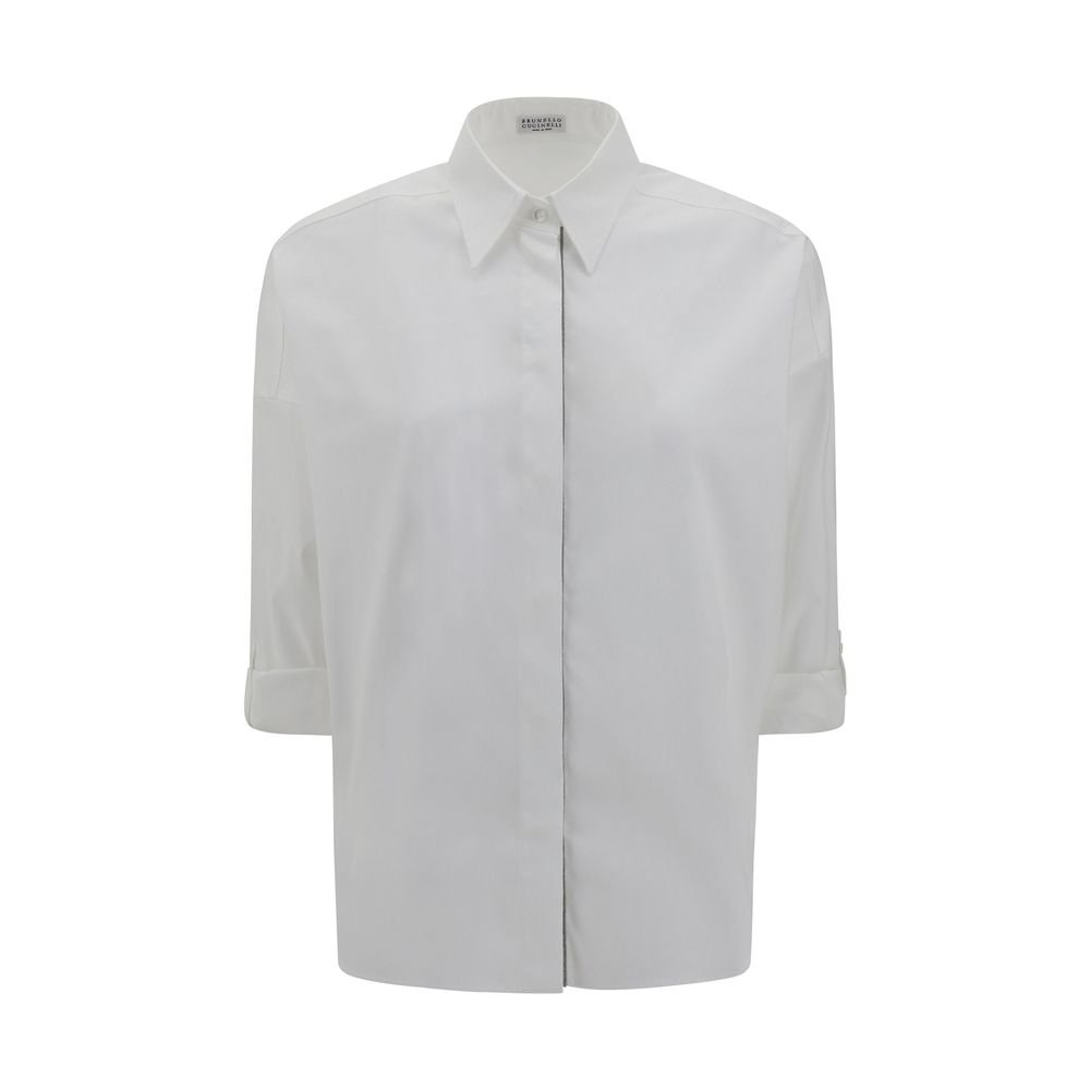10097114.jpeg Brunello Cucinelli White Cotton Dress Shirt - Image 1
