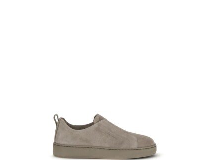 Santoni Beige Calf Leather Bos Taurus Sneakers