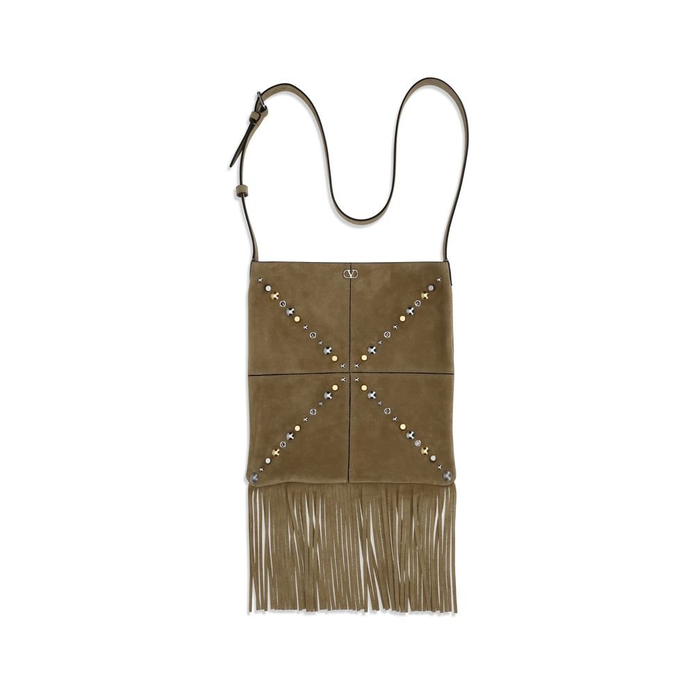 10099739.jpeg Valentino Garavani Beige Calf Leather Bos Taurus Shoulder Bag - Image 1