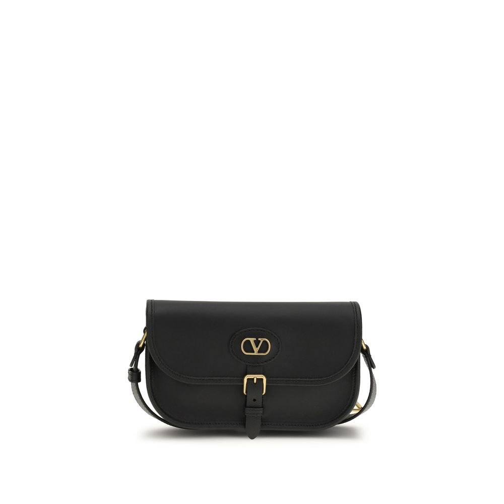 10099740.jpeg Valentino Garavani Black Calf Leather Bos Taurus Shoulder Bag - Image 1