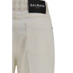 Balmain White Cotton Straight-Leg Jeans - Image 3