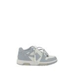 Off-White Gray Polyester Low Top Sneakers