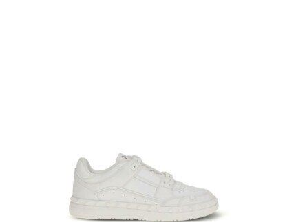 Valentino Garavani White Calf Leather Bos Taurus Low Top Sneakers