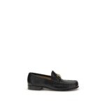 Valentino Garavani Black Calf Leather Bos Taurus Slip-On Loafers