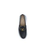 Valentino Garavani Black Calf Leather Bos Taurus Slip-On Loafers - Image 4