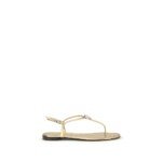 Giuseppe Zanotti Gold Calf Leather Bos Taurus Flat Sandals