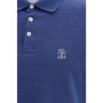 Brunello Cucinelli Blue Cotton Polo Shirt - Image 3