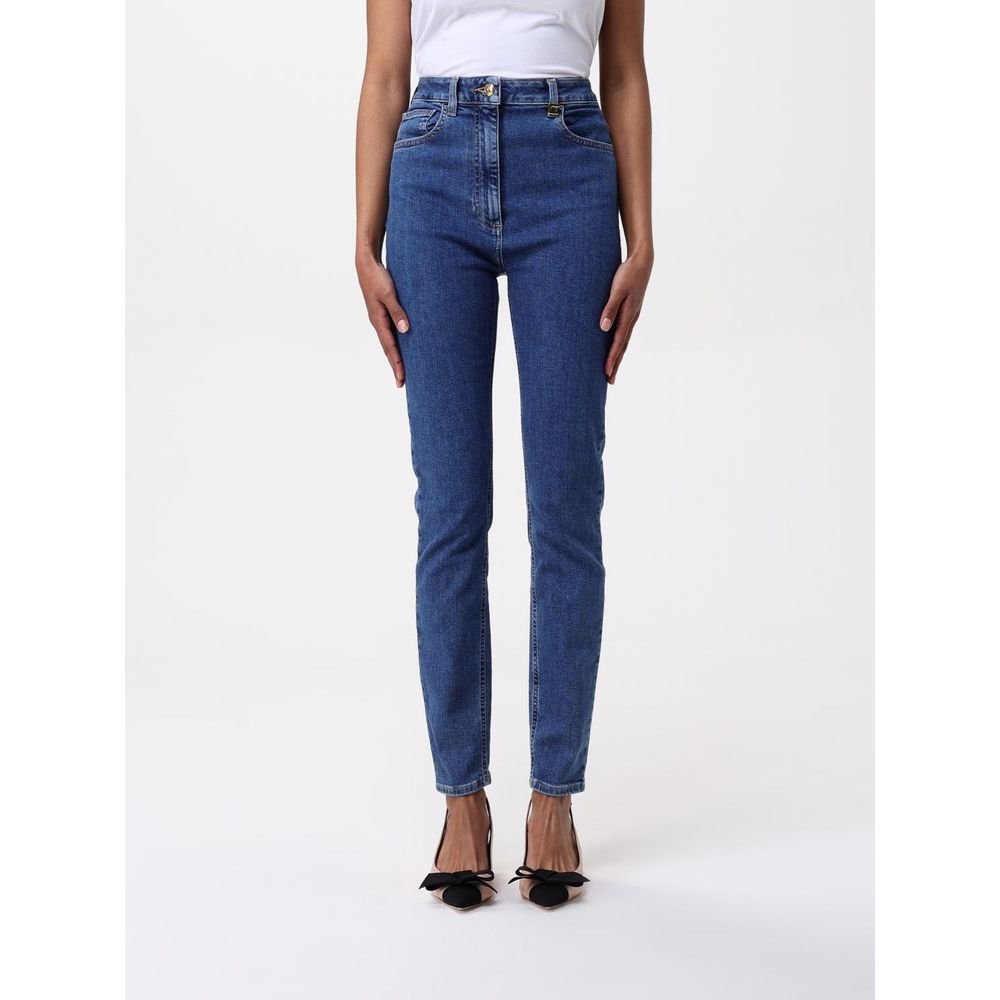 10151623.jpeg Elisabetta Franchi Blue Denim High-Waisted Jean - Image 1