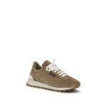 Brunello Cucinelli Beige Calf Leather Bos Taurus Platform Sneakers - Image 2