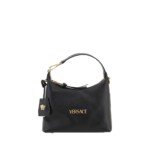 Versace Black Calf Leather Bos Taurus Handbag