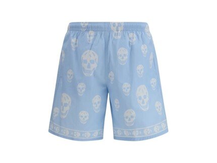 Light Blue Polyamide Bermuda Shorts
