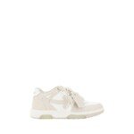 Off-White Beige Polyester Low Top Sneakers