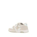 Off-White Beige Polyester Low Top Sneakers - Image 3