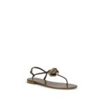 Giuseppe Zanotti Brown Stainless Steel Flat Sandals - Image 2