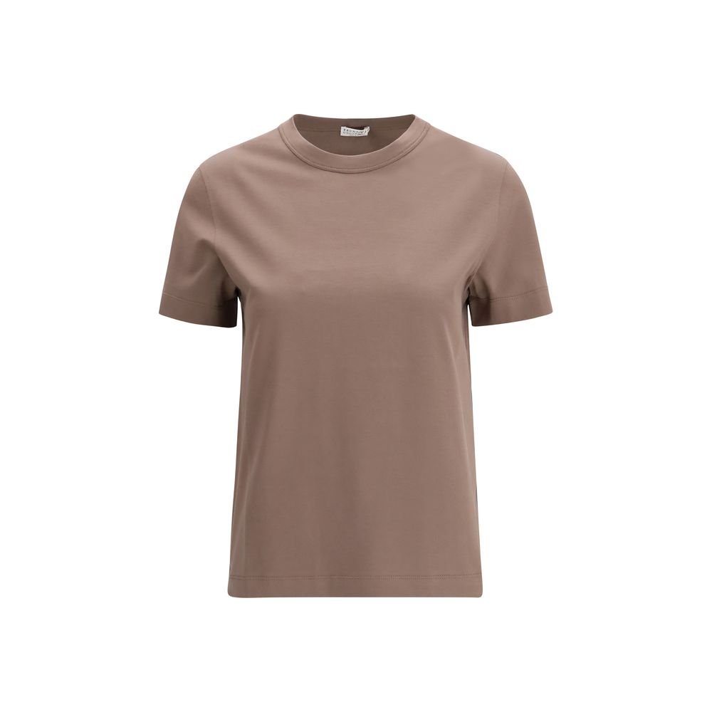 10203489.jpeg Brunello Cucinelli Brown Cotton T-Shirt - Image 1