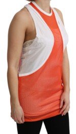 Dsquared² Orange White Crewneck Sleeveless Tank T-shirt Dress Top - Image 2