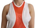 Dsquared² Orange White Crewneck Sleeveless Tank T-shirt Dress Top - Image 5