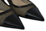 Jimmy Choo Black Mesh and Leather Amika 50 Pumps - Image 3