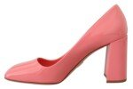 Prada Pink Patent Leather Block Heels Pumps Classic - Image 6