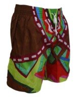 Dsquared² Multicolor Printed Men Beachwear Swimwear Short - Image 4