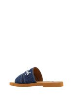 Chloé Denim Blue Cotton Slides Woody Sandals - Image 2