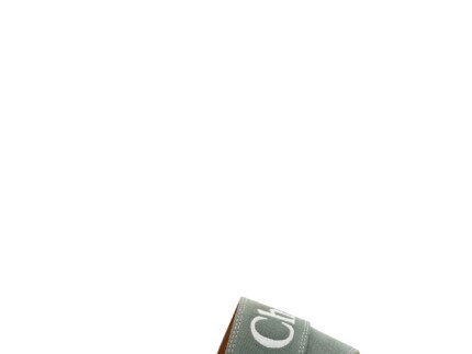 Chloé Forest Green Cotton Slides Woody Sandals