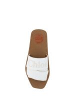 Chloé White Cotton Slides Woody Sandals - Image 4