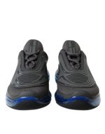 Prada Black Blue Rubber Knit Slip On Low Top Sneakers Shoes - Image 2